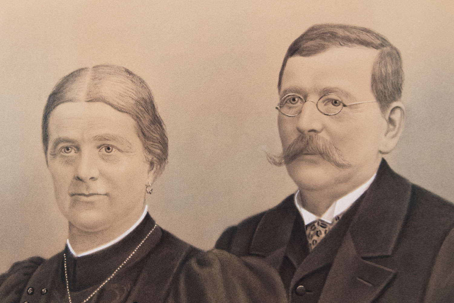 Il fondatore Franz Pöttinger con la moglie Juliane, addetta alla contabilità